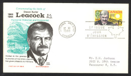 Canada Sc# 504 Ottawa CXL (Cole Covers) FDC Single (a) 1969 11.12 Steven Leacock - 1961-1970