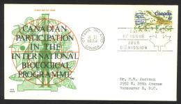 Canada Sc# 507 (Cole Covers) FDC Single (b) 1970 2.18 UN Biological Programme - 1961-1970