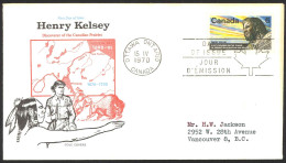 Canada Sc# 512 (Cole Covers) FDC Single (g) 1970 4.15 Henry Kelsey - 1961-1970