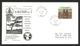 Canada Sc# 518 Vancouver (Rose Craft) FDC Single (b) 1970 9.18 Group Of 7 - 1961-1970