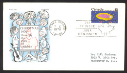 Canada Sc# 529 (Cole Covers) FDC Single (c) 1970 10.7 Christmas - 1961-1970