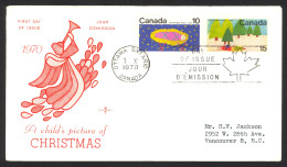 Canada Sc# 529-530 Ottawa  (Rose Craft) FDC Combination (a) 1970 10.7 Christmas - 1961-1970