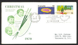 Canada Sc# 529-530 Ottawa (Rose Craft) FDC Combination (b) 1970 10.7 Christmas - 1961-1970