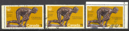 Canada Sc# 656 Used Lot/3 1975 $1.00 The Sprinter - Oblitérés