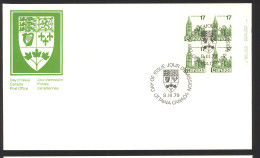 Canada Sc# 790 FDC Inscription Block 1979 03.08 Houses Of Parliament - 1971-1980