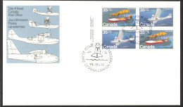 Canada Sc# 845-846 FDC Inscription Block (b) 1979 11.15 Flying Boats - 1971-1980