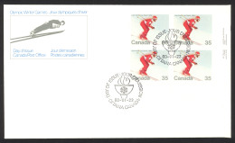 Canada Sc# 848 FDC Inscription Block 1980 01.23 Winter Olympics - 1971-1980