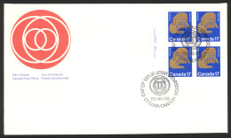 Canada Sc# 856 FDC Inscription Block 1980 05.29 Helping Hands - 1971-1980