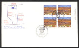 Canada Sc# 864 FDC Inscription Block (b) 1980 08.27 Strip Mining - 1971-1980