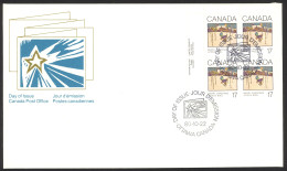 Canada Sc# 871 FDC Inscription Block 1980 10.22 Christmas - 1971-1980