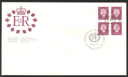 Canada Sc# 926A FDC Inscription Block (b) 1987 10.01 Queen Elizabeth II  - 1981-1990