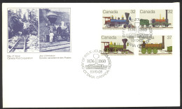 Canada Sc# 999-1002 FDC Combination 1983 10.03 Locomotives - 1981-1990