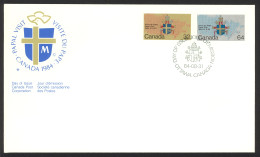 Canada Sc# 1030-1031 FDC Combination 1984 08.31 Papal Visit - 1981-1990