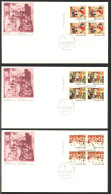 Canada Sc# 1040-1042 FDC Set/3 (inscription Blocks) 1984 11.02 Christmas - 1981-1990