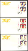 Canada Sc# 1113-1115 FDC Set/3 (inscription Blocks) 1986 10.29 Christmas Angels - 1981-1990