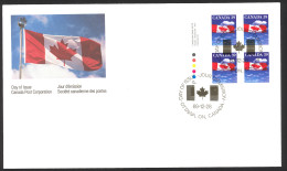 Canada Sc# 1166 FDC Inscription Block 1989 12.28 Flag Over Canada - 1981-1990