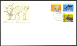 Canada Sc# 1170-1177 FDC Combination 1988 01.18 Mammal Definitives - 1981-1990