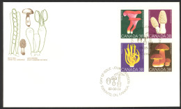 Canada Sc# 1245-1248 FDC Combination 1989 08.04 Mushrooms - 1981-1990