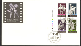 Canada Sc# 1252-1255 FDC Inscription Block 1989 10.04 Performing Arts - 1981-1990