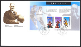 Canada Sc# 1344 FDC Souvenir Sheet 1991 10.25 Basketball - 1991-2000