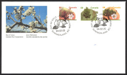 Canada Sc# 1365-1373 FDC Combination 1994 02.25 Fruit Tree Definitives - 1991-2000