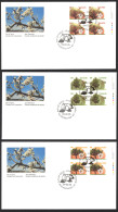 Canada Sc# 1365-1373 FDC Set/3 (inscription Blocks) 1994 02.25 Fruit Trees - 1991-2000
