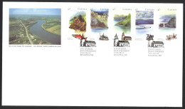 Canada Sc# 1485-1489 FDC Combination 1993 08.10 Heritage Rivers - 3 - 1991-2000