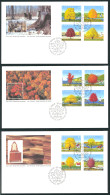 Canada Sc# 1524a-1524l FDC Set/3 1994 06.30 Maple Trees - 1991-2000