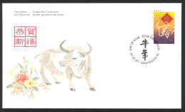 Canada Sc# 1630 FDC Single 1997 01.07 Year Of The Ox - 1991-2000