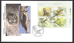 Canada Sc# 1710-1713 FDC Inscription Block 1998 03.13 Birds - 3 - 1991-2000