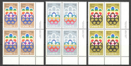 Canada Sc# B1-B3 MNH PB LR Set/3 1974 8+2c-15+5c Olympic Symbols - Ongebruikt