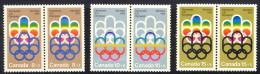 Canada Sc# B1-B3 MNH Pairs Set/3 1974 8+2c-15+5c Olympic Symbols - Nuevos