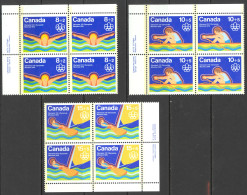 Canada Sc# B4-B6 MNH PB (a) Set/3 1975 8+2c-15+5c Water Sports - Neufs