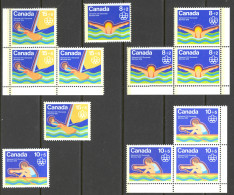 Canada Sc# B4-B6 MNH Lot/12 1975 8+2c-15+5c Water Sports - Unused Stamps