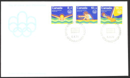 Canada Sc# B4-B6 FDC Combination 1975 02.05 Olympic Water Sports - 1971-1980