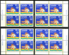 Canada Sc# B5 MNH PB Set/4 1975 10+5c Rowing - Nuovi