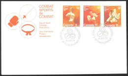 Canada Sc# B7-B9 FDC Combination 1975 08.06 Olympic Combat Sports - 1971-1980