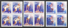 Canada Sc# B10-B12 MNH Block/4 Set/3 1976 8+2c-20+5c Team Sports - Unused Stamps