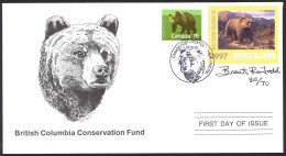 Canada Sc# BCC3e Brent Todd (SIGNED) FDC 1997 British Columbia Conservation - Lettres & Documents