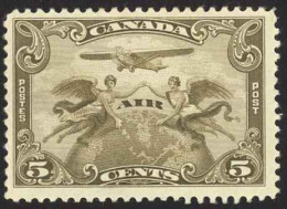 Canada Sc# C1 MH (b) 1928 5c Brown Olive Two Winged Figures Against Globe - Luchtpost