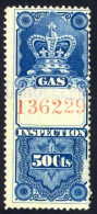 Canada Sc# FG2 Used 1875 50c Gas Inspection - Fiscaux