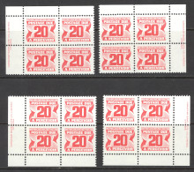 Canada Sc# J38 MNH PB Set/4 1977-1978 20c Carmine Rose Fourth Issue Postage Due - Port Dû (Taxe)