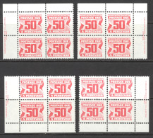 Canada Sc# J40 MNH PB Set/4 1977-1978 50c Carmine Rose Fourth Issue Postage Due - Portomarken