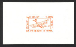 Canada PROOF (Haileybury, ON>Rouyn, PQ) 1974 50th Anniversary Of Air Mail PROOF - Probe- Und Nachdrucke