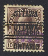 Canada Sc# 3-116-D (Ottawa) Used (DOUBLE OVERPRINT) 1903-1908 10c KGV Admirals - Prematasellado