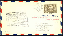 Canada Sc# C1 First Flight (b) (Fort Resolution>Fort McMurray) 1929 12.15  - First Flight Covers