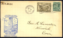 Canada Sc# C1, 163 First Flight Cover (b) (Vancouver,BC>Victoria, BC) 1931 8.1  - Erst- U. Sonderflugbriefe