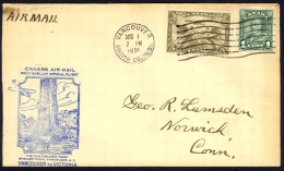 Canada Sc# C1, 163 First Flight Cover (b) (Vancouver,BC>Victoria, BC) 1931 8.1  - First Flight Covers