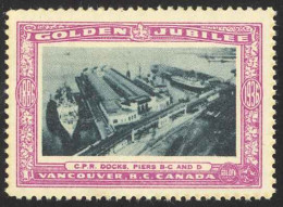 Canada Cinderella Cc0250.11 Mint 1936 Vancouver Golden Jubilee Docks & Piers - Vignettes Locales Et Privées