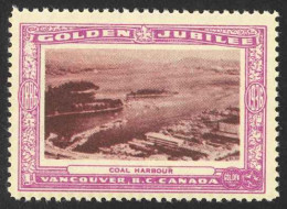Canada Cinderella Cc0250.14 Mint 1936 Vancouver Golden Jubilee Coal Harbour - Vignette Locali E Private
